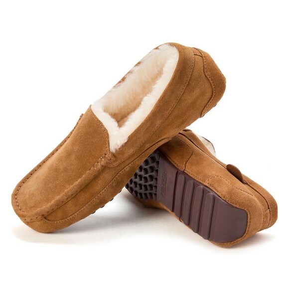 Fireside Dearfoams Men Hobart Shearling Closed Back Slipper Chestnut Sz11 Mrp110 main image 8